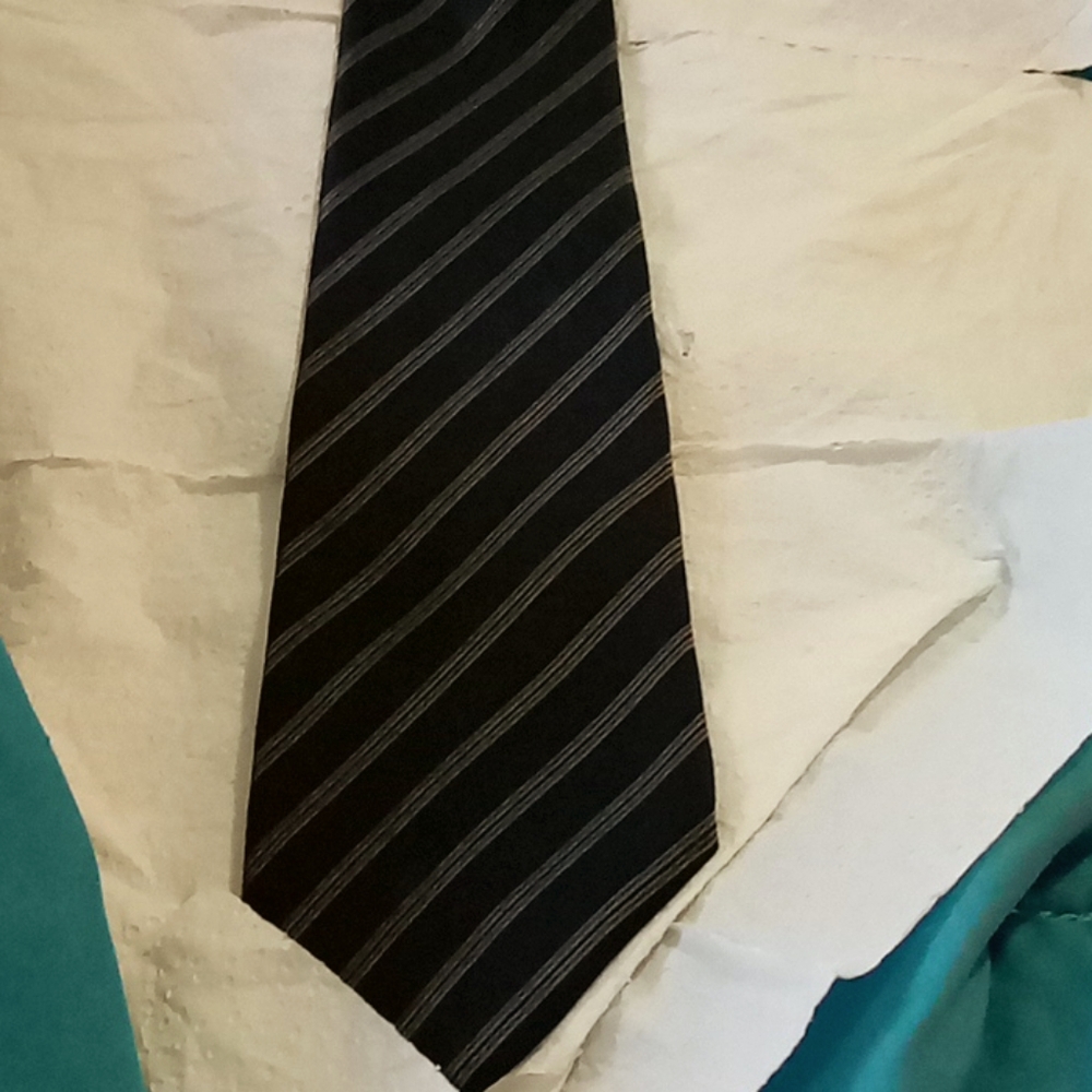 Bally Switzerland Black/Grey Silk Bally Tie